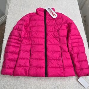 32 Degrees Heat Cool Pink Yarrow Puffer Jacket Lightweight Full Zip‎ XS
